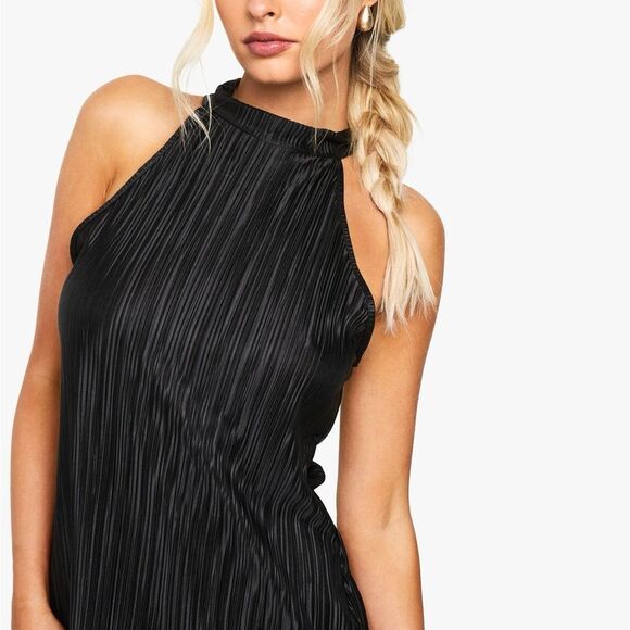 A New Day Plissé Midi Black Dress - Size 1X NWT - Picture 4 of 14